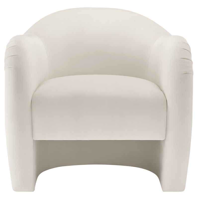 Maklaine Contemporary Dense Foam Padding Accent Chair in Alabaster