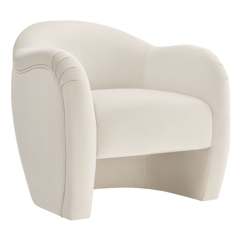 Maklaine Contemporary Dense Foam Padding Accent Chair in Alabaster