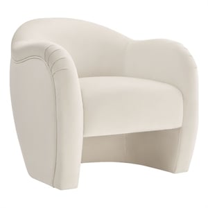 Maklaine Contemporary Dense Foam Padding Accent Chair in Alabaster
