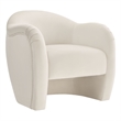 Maklaine Contemporary Dense Foam Padding Accent Chair in Alabaster