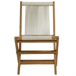 Maklaine 5-Piece Dining Set with Rope Folding Chairs in Natural Natural