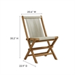 Maklaine 5-Piece Dining Set with Rope Folding Chairs in Natural Natural