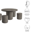 Maklaine Modern / Contemporary 5 Piece Dining Table Set in Gray