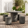 Maklaine Modern / Contemporary 5 Piece Dining Table Set in Gray