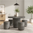 Maklaine Modern / Contemporary 5 Piece Dining Table Set in Gray
