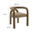 Maklaine Performance Velvet Upholstered Dining Chair in Camel