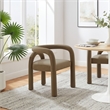 Maklaine Performance Velvet Upholstered Dining Chair in Camel