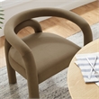 Maklaine Performance Velvet Upholstered Dining Chair in Camel