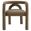 Maklaine Performance Velvet Upholstered Dining Chair in Camel