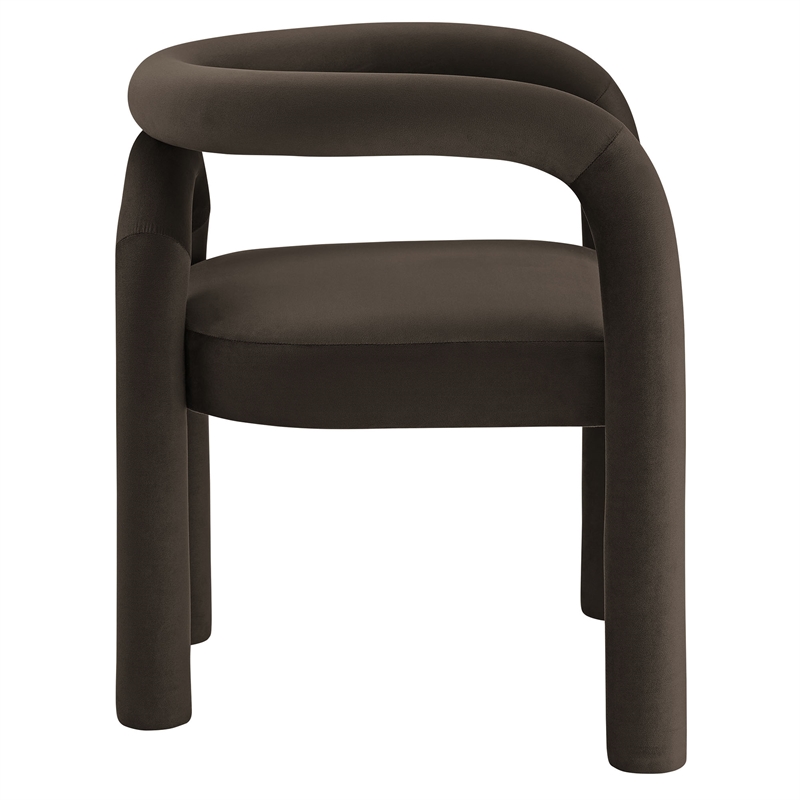 Maklaine Performance Velvet Upholstered Dining Chair in Cocoa