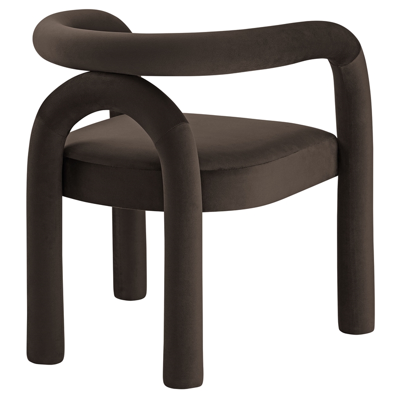 Maklaine Performance Velvet Upholstered Dining Chair in Cocoa