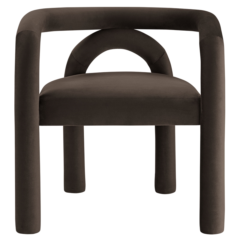 Maklaine Performance Velvet Upholstered Dining Chair in Cocoa