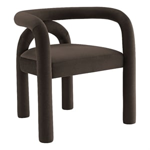Maklaine Performance Velvet Upholstered Dining Chair in Cocoa