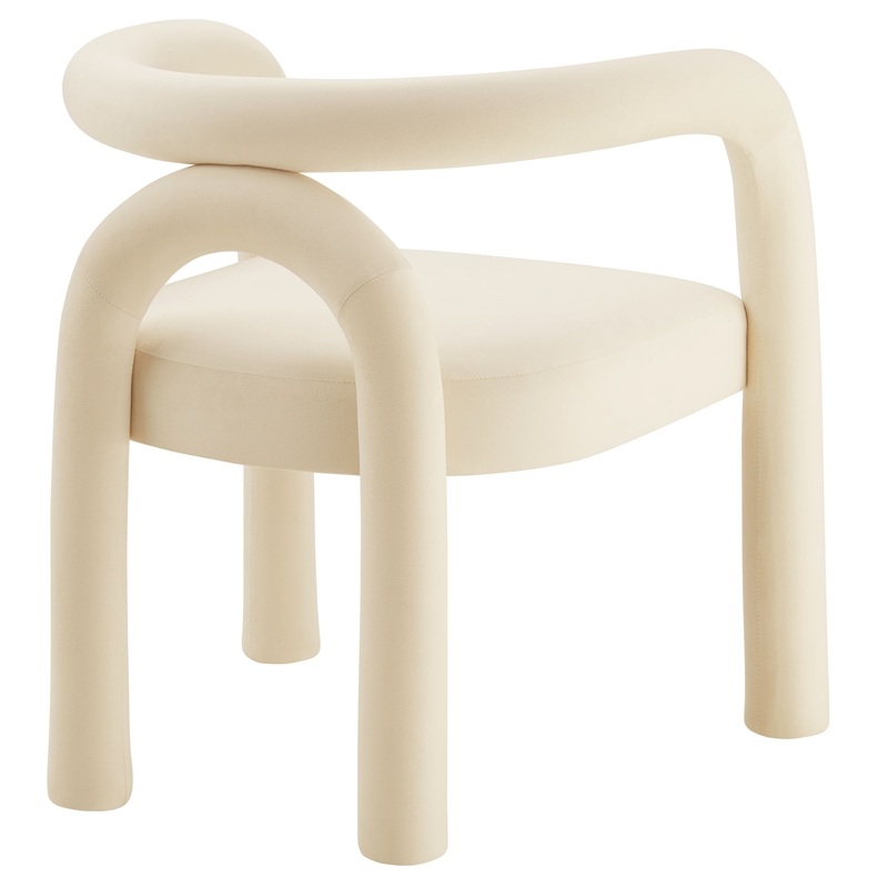 Maklaine Performance Velvet Upholstered Dining Chair in Porcelain