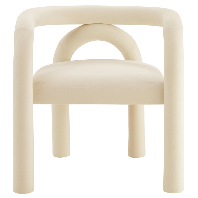 Maklaine Performance Velvet Upholstered Dining Chair in Porcelain