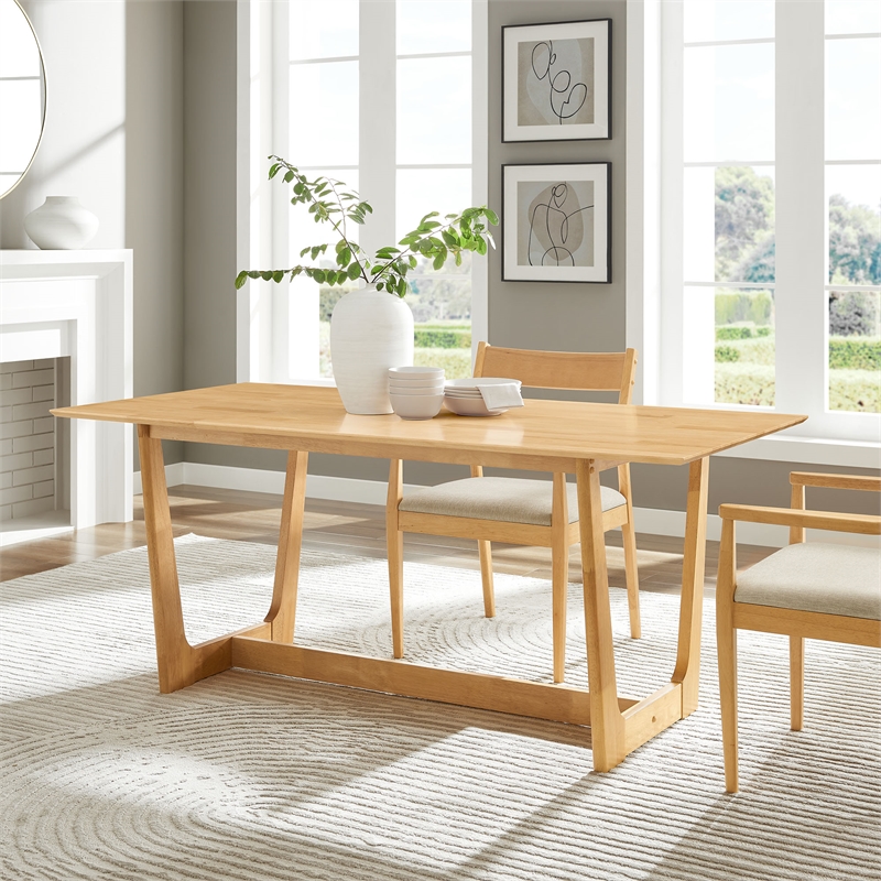 Maklaine Modern / Contemporary Dining Table in Natural Finish