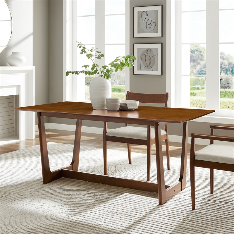 Maklaine Modern / Contemporary Dining Table in Walnut Finish