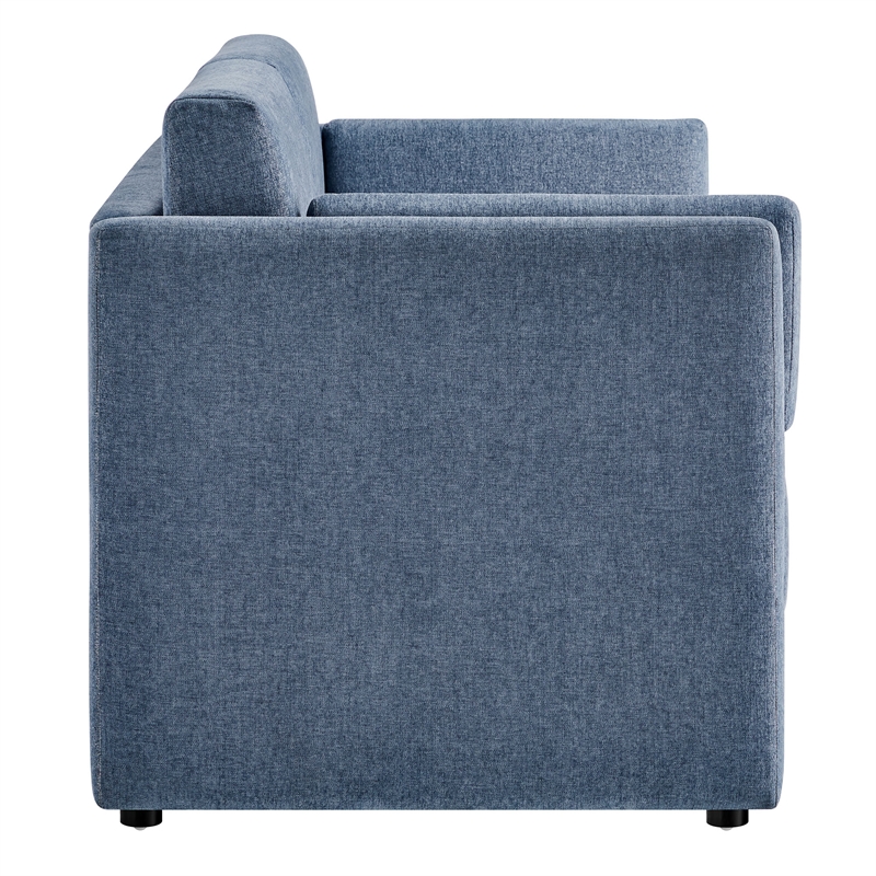Maklaine Modern / Contemporary Soft Fabric Upholstered Sofa in Denim
