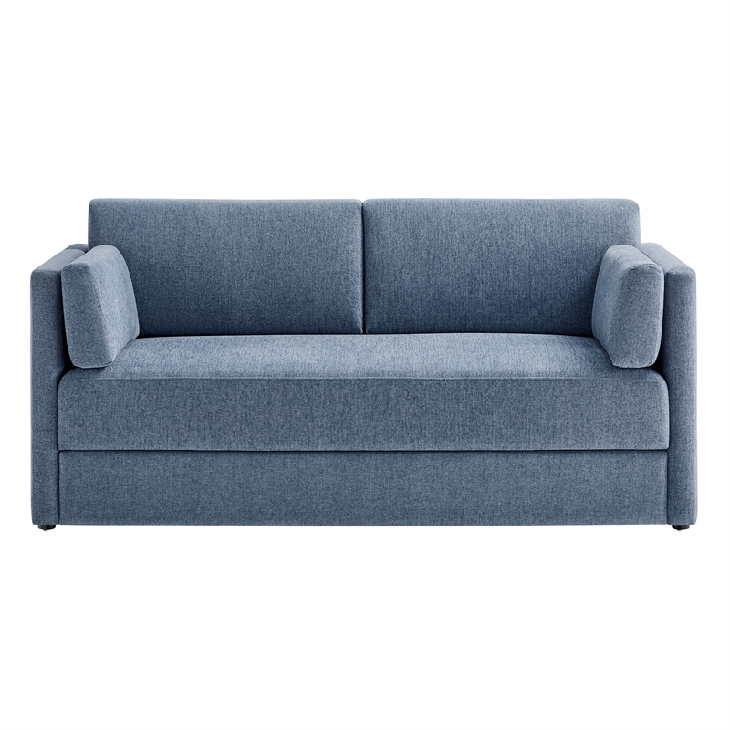 Maklaine Modern / Contemporary Soft Fabric Upholstered Sofa in Denim