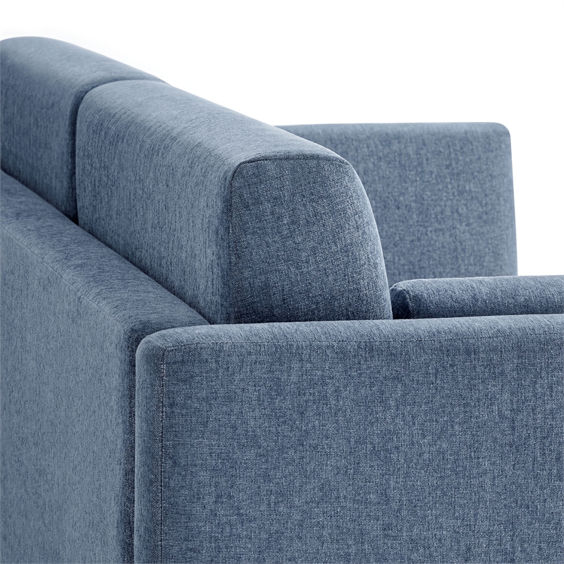 Maklaine Modern / Contemporary Soft Fabric Upholstered Sofa in Denim