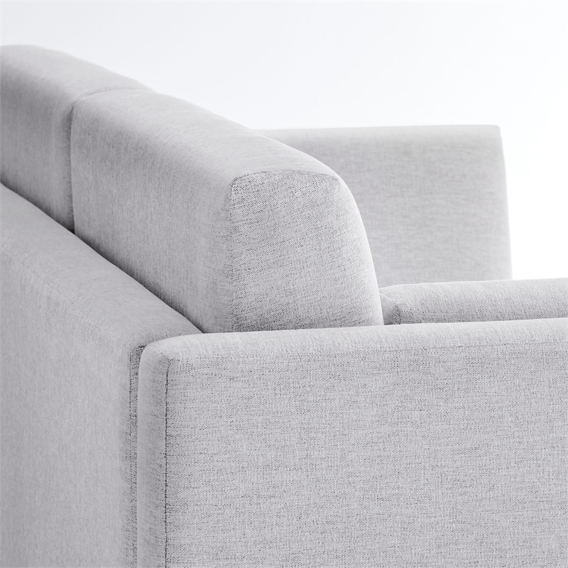 Maklaine Contemporary Upholstered Heathered Chenille Sofa in Newsprint