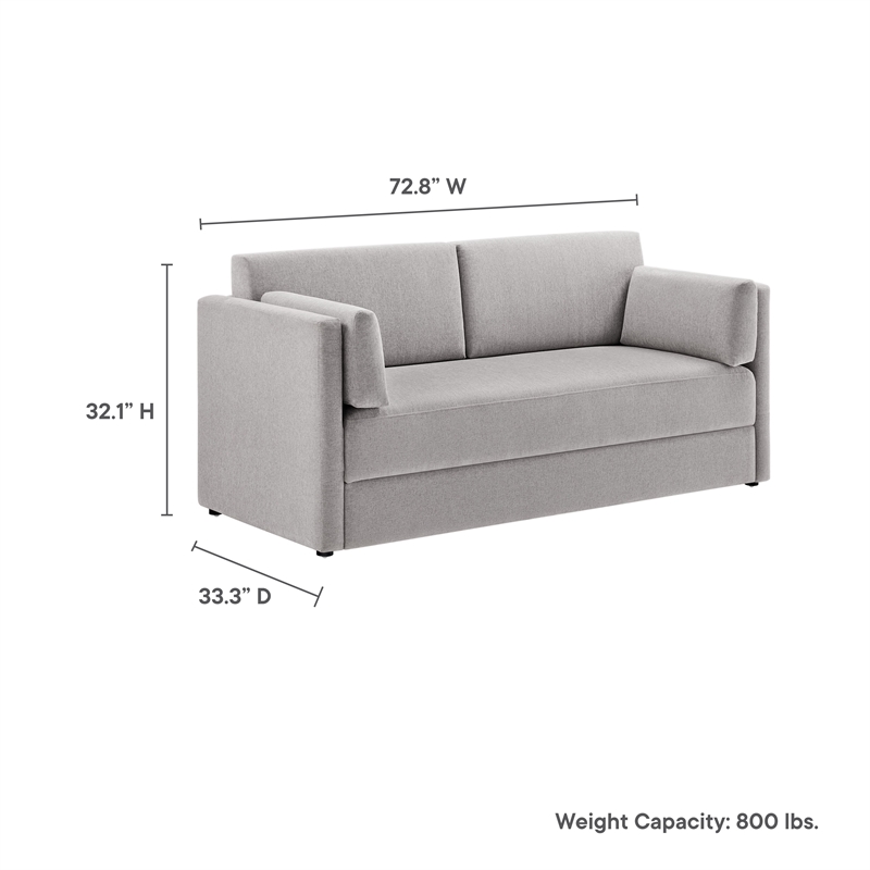 Maklaine Modern / Contemporary Soft Fabric Upholstered Sofa in Taupe