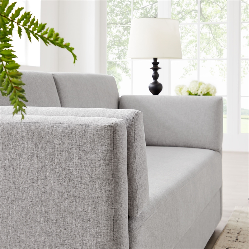 Maklaine Modern / Contemporary Soft Fabric Upholstered Sofa in Taupe