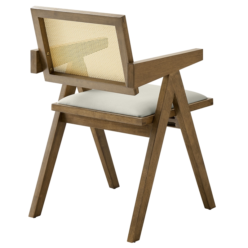 Maklaine Contemporary Dining Armchairs Set of 2 in Weathered Oak Stone