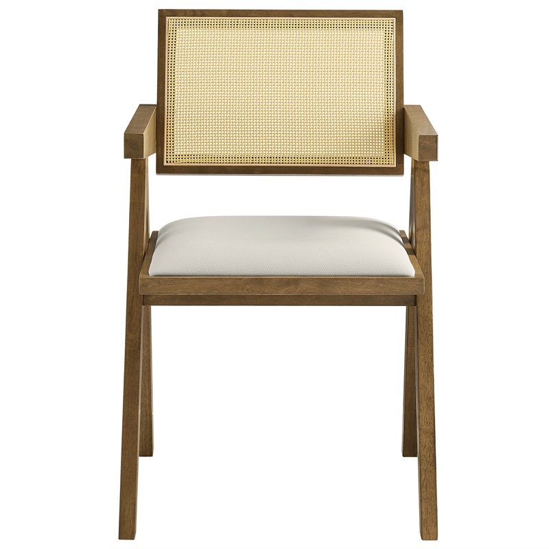 Maklaine Contemporary Dining Armchairs Set of 2 in Weathered Oak Stone