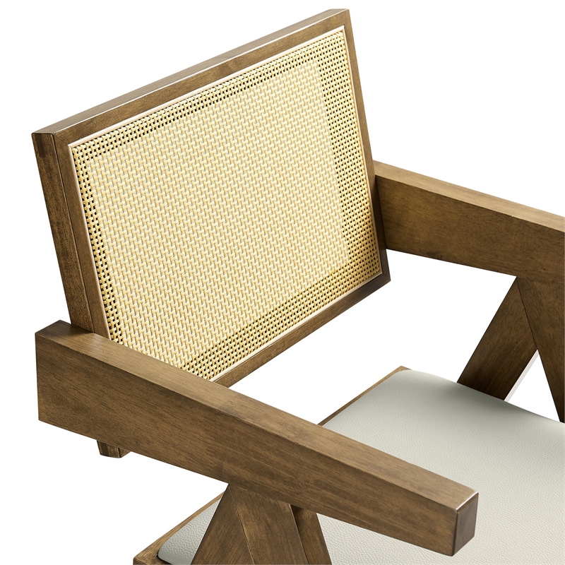 Maklaine Contemporary Dining Armchairs Set of 2 in Weathered Oak Stone