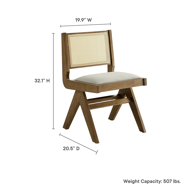 Maklaine Contemporary Dining Side Chairs Set of 2 in Weathered Oak Stone