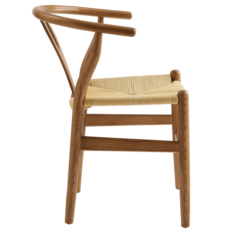 Maklaine Contemporary Elm Wood Dining Chair Dining Chair in Walnut