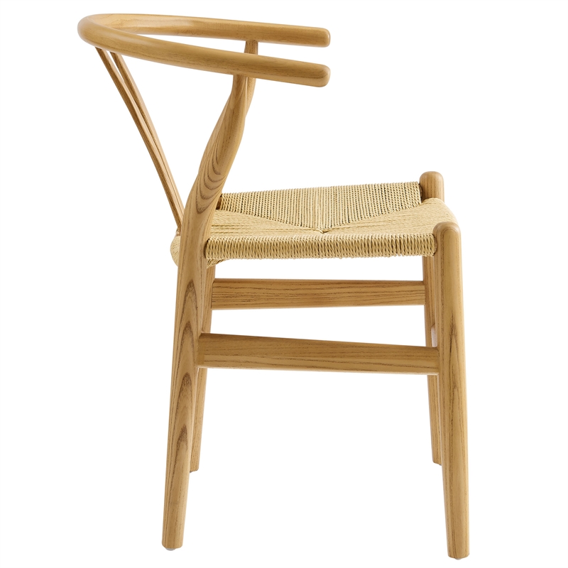Maklaine Contemporary Elm Wood Dining Chair Dining Chair in Natural