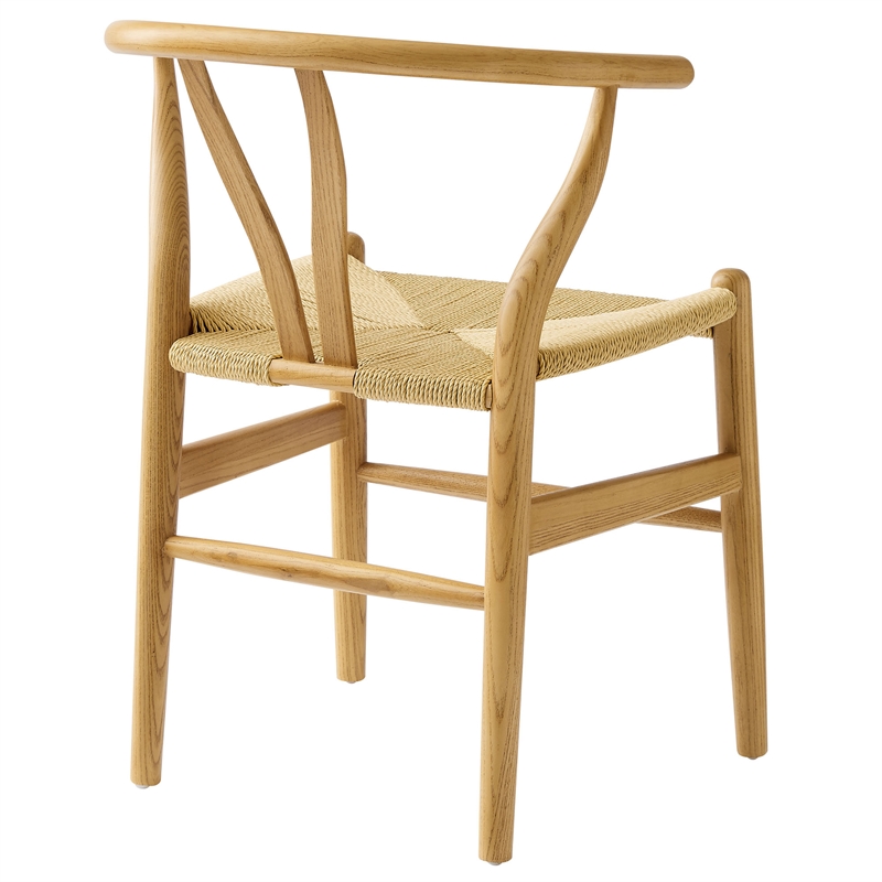 Maklaine Contemporary Elm Wood Dining Chair Dining Chair in Natural
