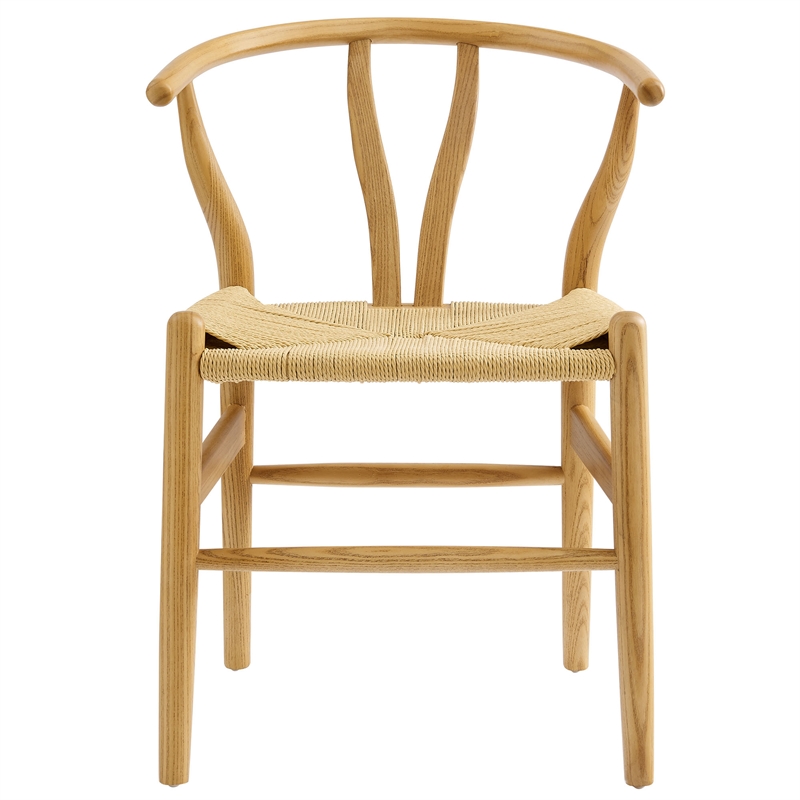 Maklaine Contemporary Elm Wood Dining Chair Dining Chair in Natural