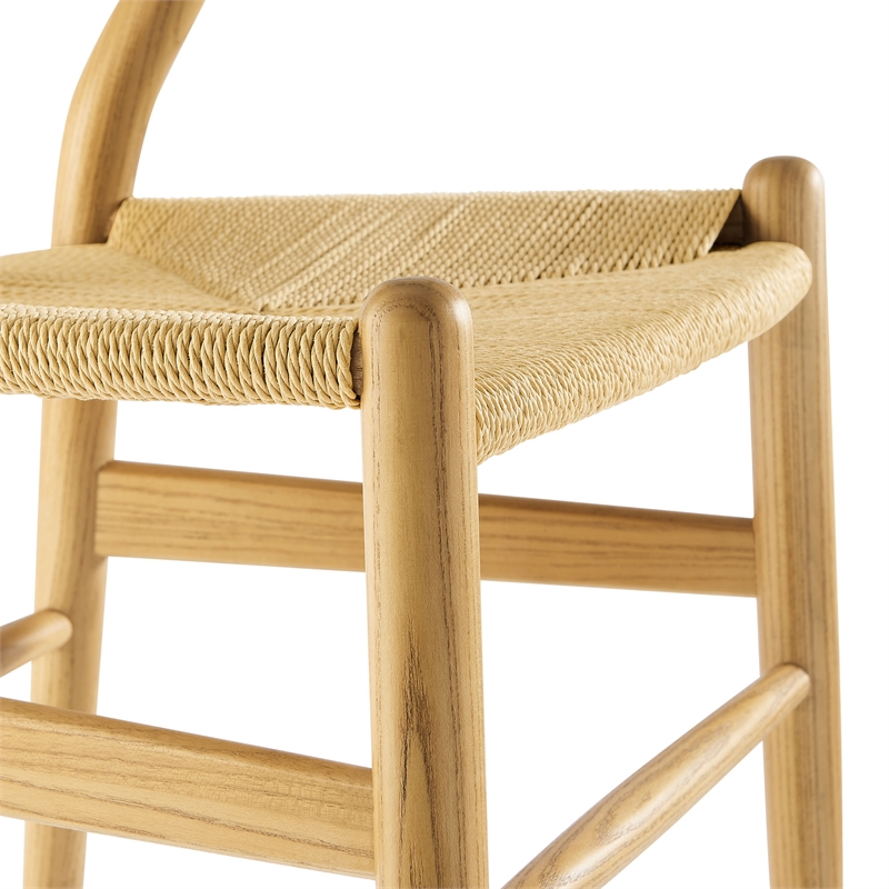 Maklaine Contemporary Elm Wood Dining Chair Dining Chair in Natural