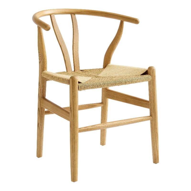Maklaine Contemporary Elm Wood Dining Chair Dining Chair in Natural