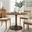 Maklaine Contemporary Solid Mango Wood Dining Table in Natural