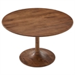 Maklaine Contemporary Solid Mango Wood Dining Table in Walnut