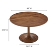 Maklaine Contemporary Solid Mango Wood Dining Table in Walnut