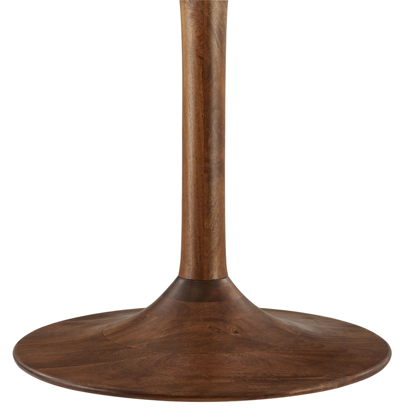 Maklaine Contemporary Solid Mango Wood Dining Table in Walnut