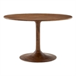 Maklaine Contemporary Solid Mango Wood Dining Table in Walnut