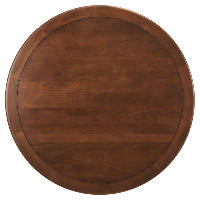 Maklaine Contemporary Mango Wood Tabletop Dining Table in Black Walnut