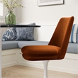 Maklaine Performance Velvet Upholstered Swivel Dining Chair in White Rust
