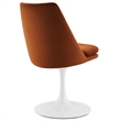 Maklaine Performance Velvet Upholstered Swivel Dining Chair in White Rust