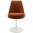 Maklaine Performance Velvet Upholstered Swivel Dining Chair in White Rust