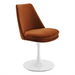 Maklaine Performance Velvet Upholstered Swivel Dining Chair in White Rust