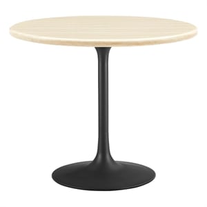 Maklaine 36&quot Round Modern Wood Dining Table in Brown and Black