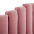 Maklaine Queen Performance Velvet Polyester Platform Bed in Dusty Rose