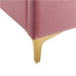 Maklaine Queen Performance Velvet Polyester Platform Bed in Dusty Rose